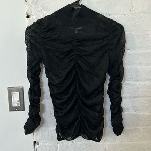 & other stories black sparkle ruched top